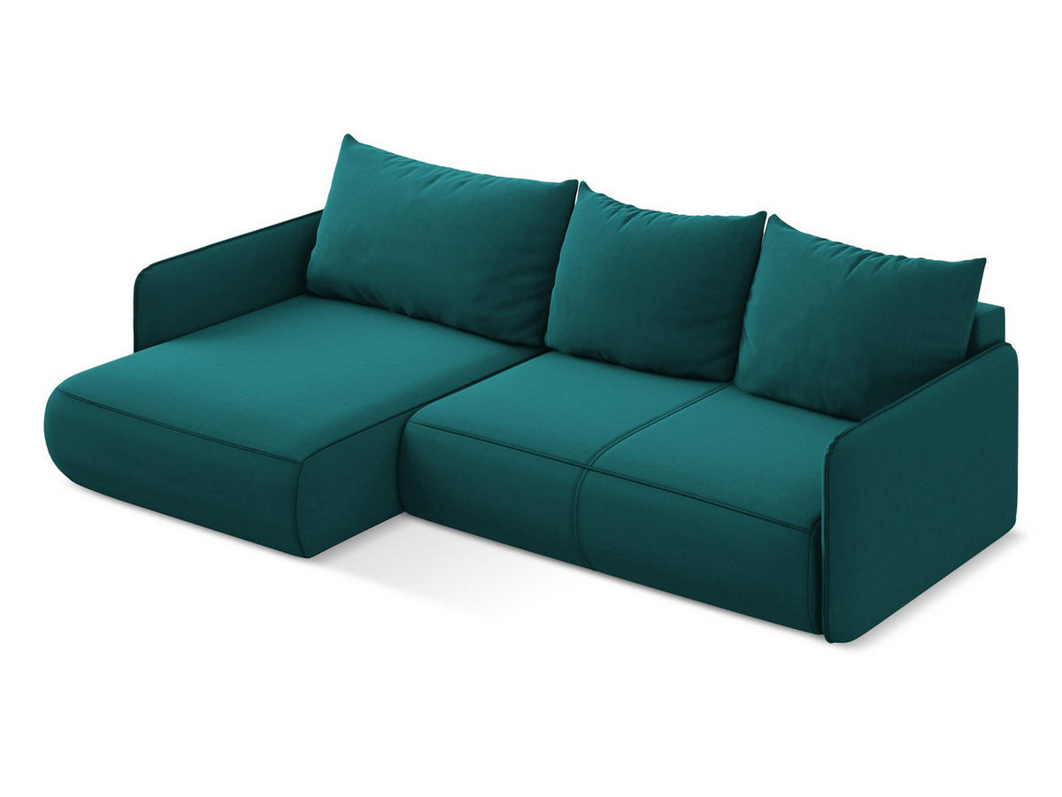 ECKSOFA mit Schlaffunktion Samt Stoff Grau - Dunkelgrau/Schwarz, Kunststoff/Textil (149/240cm) - Makamii