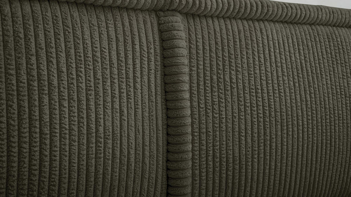 ČALOUNĚNÁ POSTEL Cordo Tmavě hnědý manšestr 160x200 cm - černá/olivově zelená, textil/plast (160/200cm) - Selsey