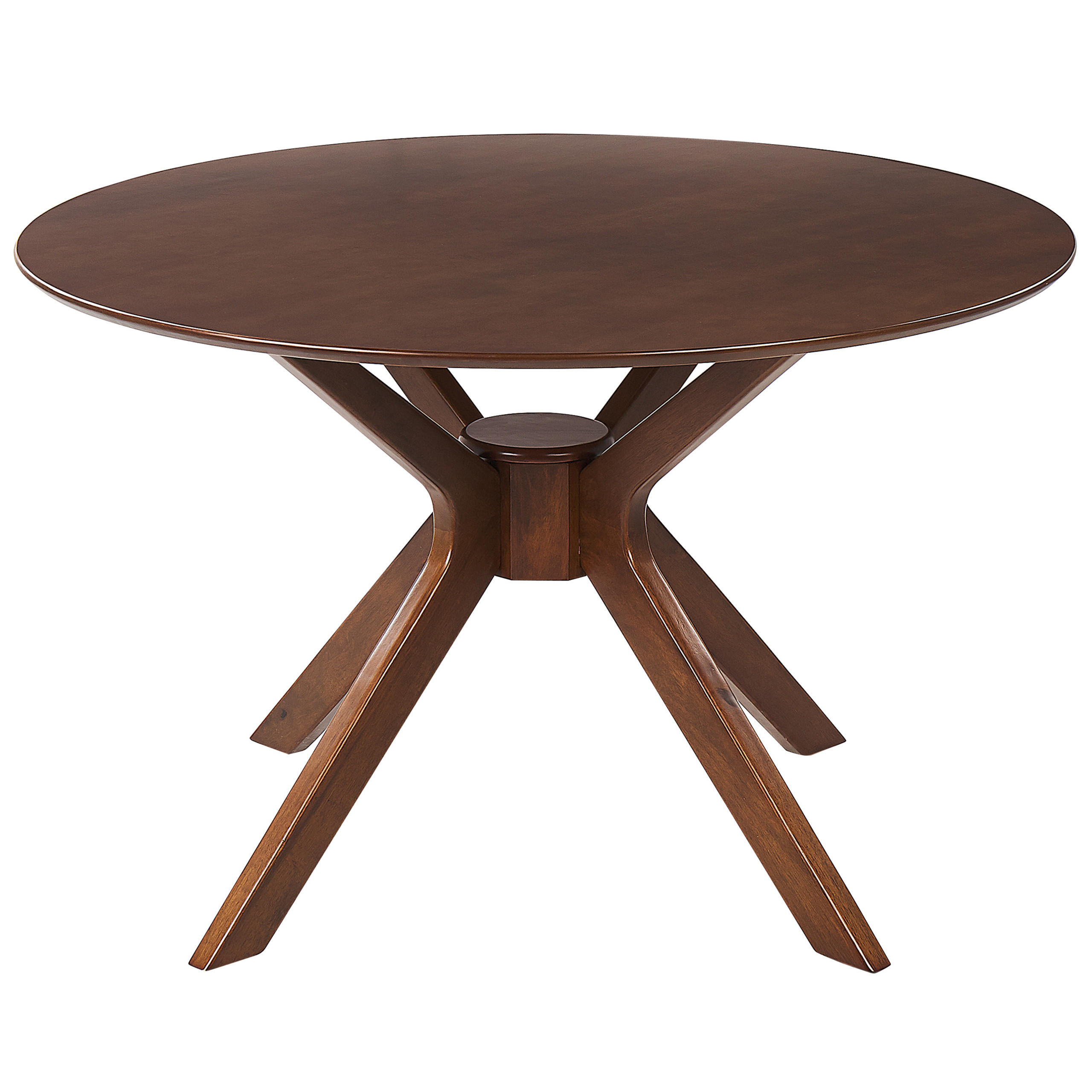 ESSTISCH 120/120/75 cm Dunkelbraun Rund Tymis - Dunkelbraun, Holzwerkstoff (120/120/75cm) - Beliani