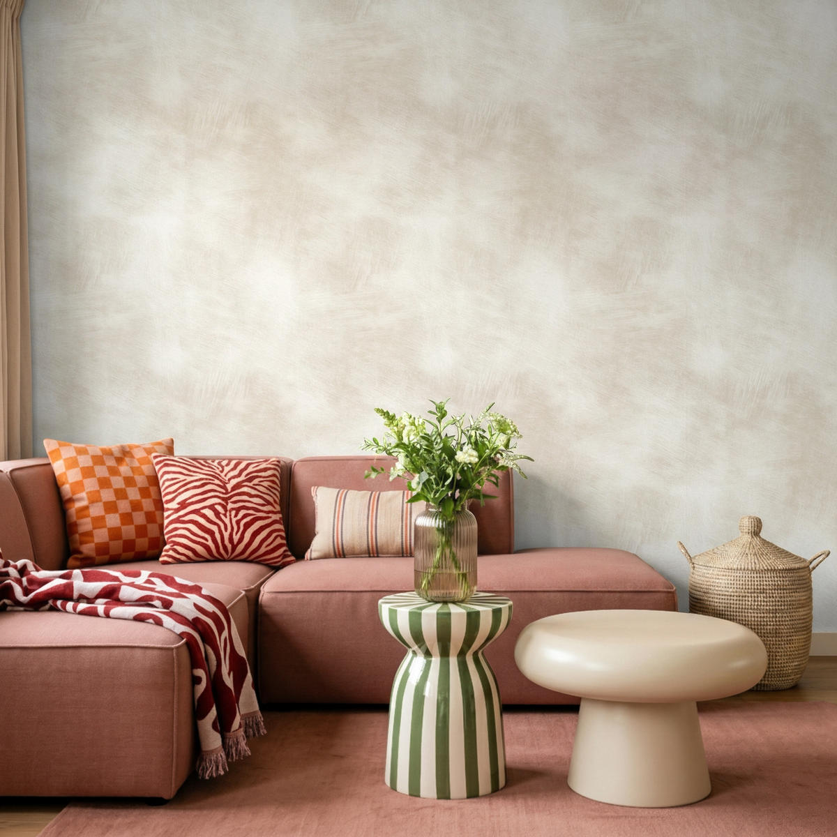 TAPETE - Dezent - Textur - Beige - 350x260 cm - Creme, Papier (350/260cm) - OnlyWow