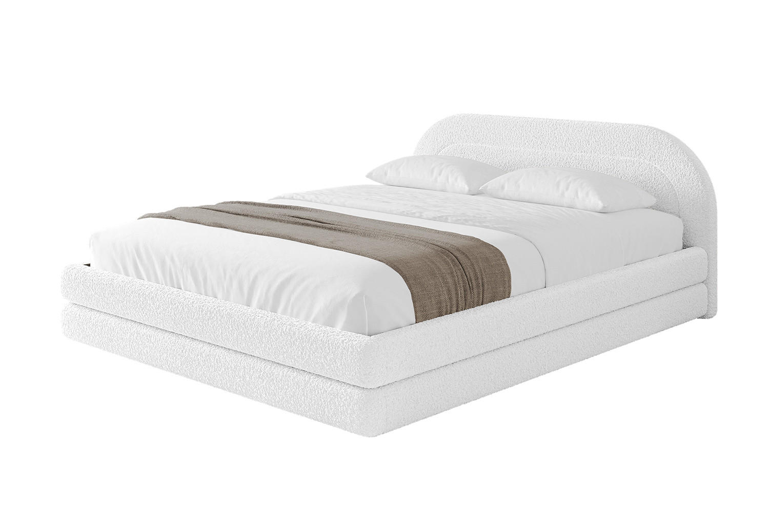POLSTERBETT mit Bettkasten und Lattenrost, Bett mit Matratze H3/H4 - LERIS-v1 180x200 Weiß - Weiß, Holzwerkstoff/Textil (180/200cm) - ALTDECOR