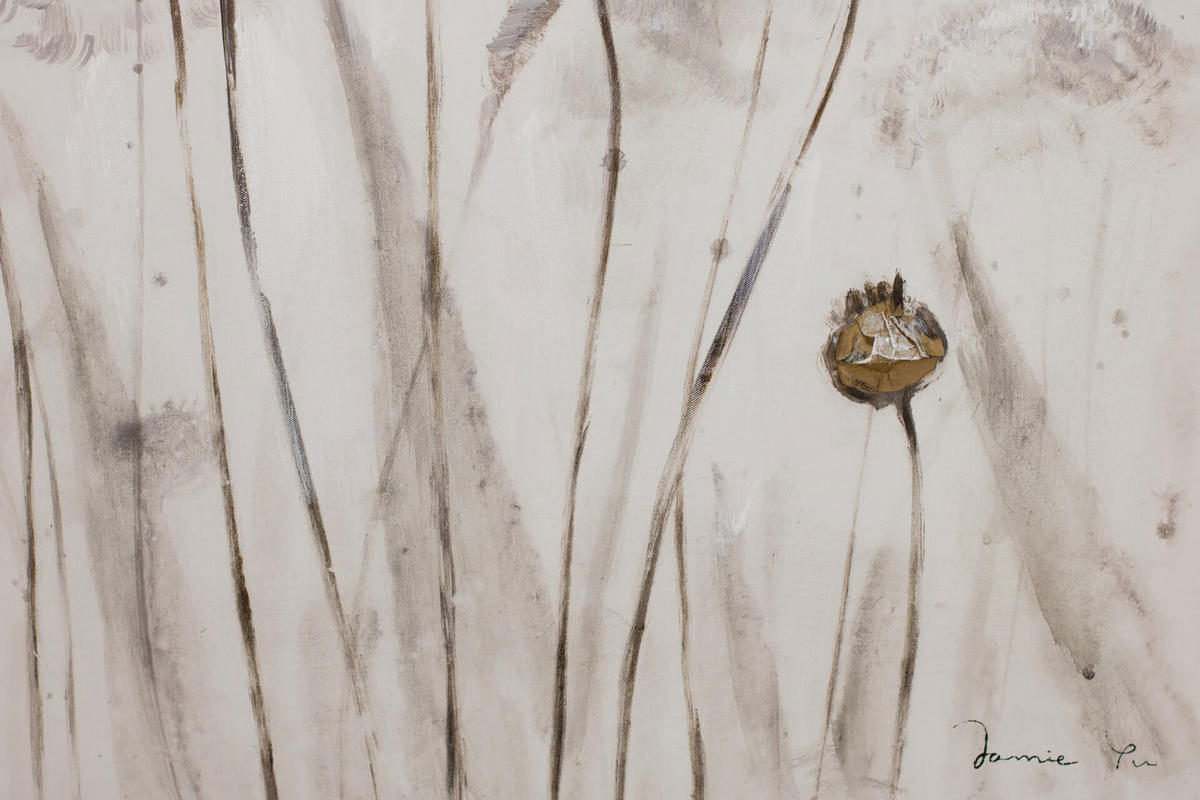 ACRYLBILD HANDGEMALT 75/100 cm - Weiß/Grau, Holz/Textil (1.9/100cm) - KUNSTLOFT