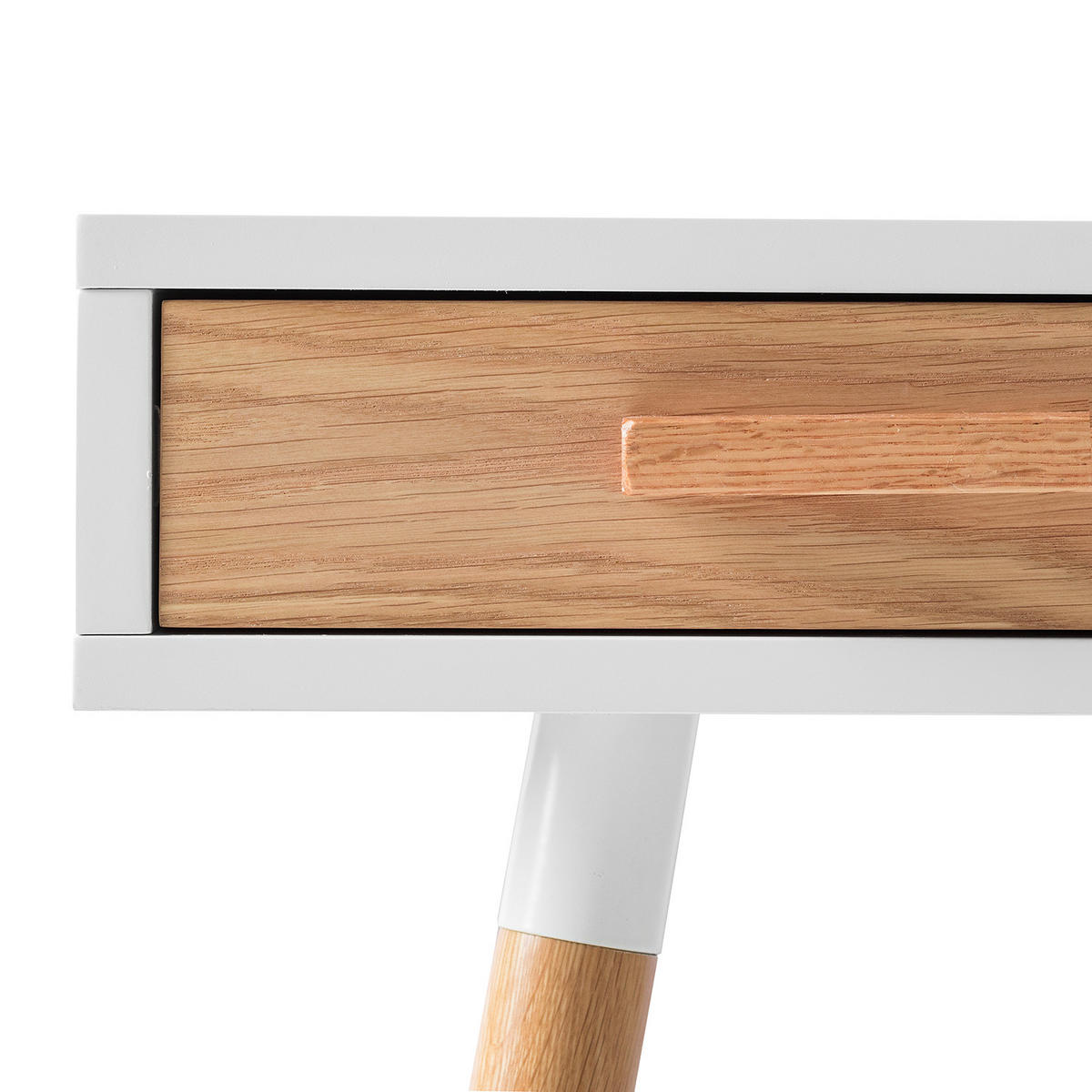 SCHREIBTISCH - Eiche teilmassiv - Weiß / Eiche - Braun/Weiß, Holz/Holzwerkstoff (45/120/75cm) - home24