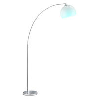 LED STEHLEUCHTE Metall Silber Grau - Silberfarben, Metall (6/110/180cm)
