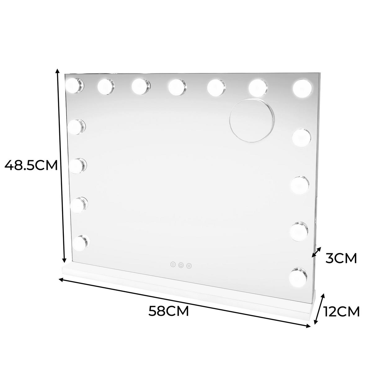 SPIEGEL LED Bluetooth - 58 x 46cm - Weiß, Glas (58/48.5/12cm)