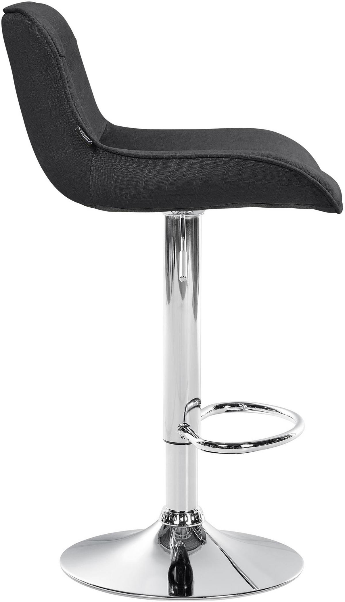 BARHOCKER 2er Set Vulcano Stoff chrom dunkelgrau - Chromfarben/Dunkelgrau, Textil/Metall (49/106/51cm) - TPFLiving