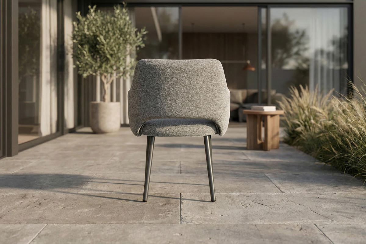 GARTENSTUHL AMUR Grau SOLENZO Flachgewebe (1er-Set) - Grau, Textil (62/80/62cm) - KAWOLA
