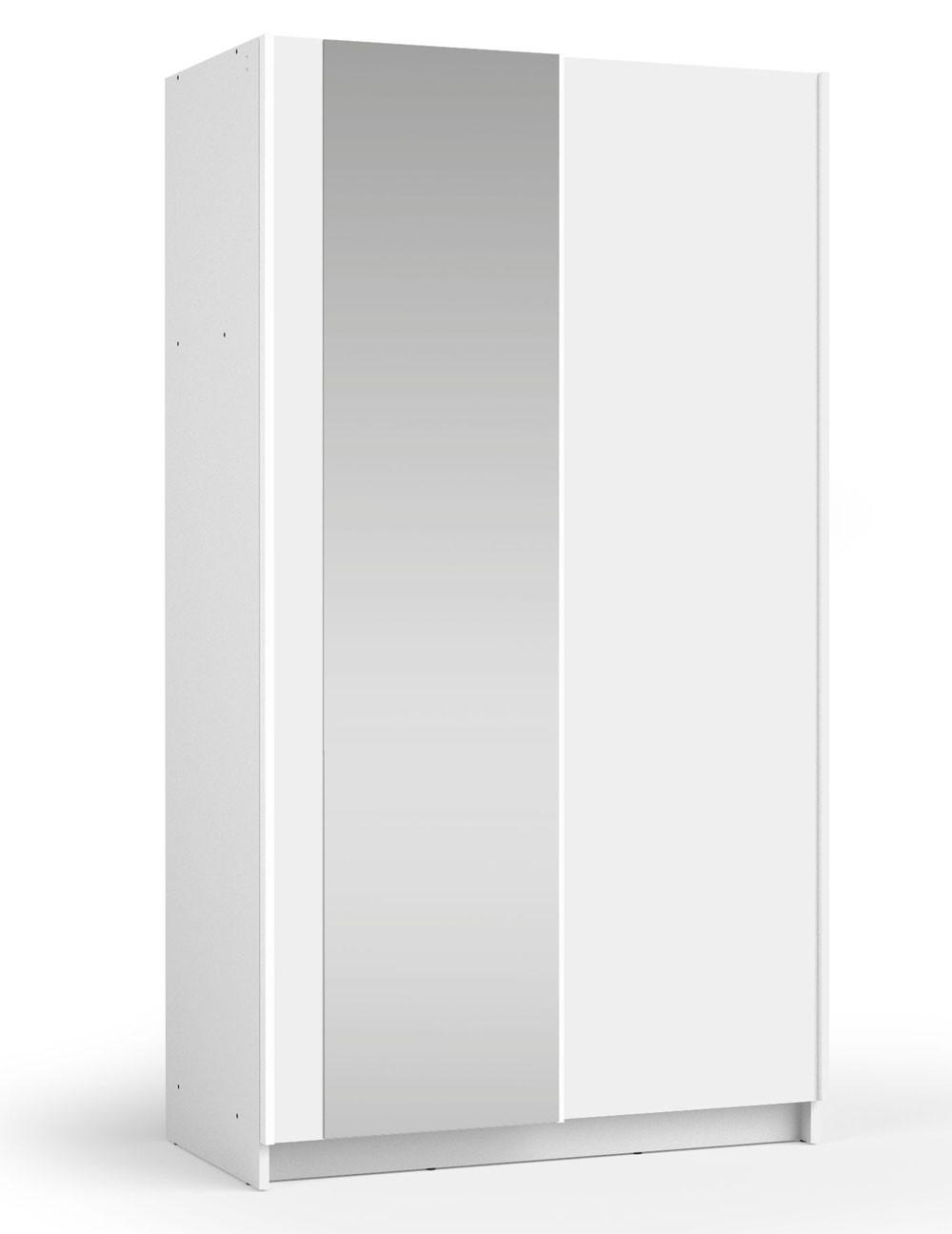 SCHWEBETÜRENSCHRANK Sofia weiß 100 / 54 / 182cm - Weiß, Holz/Holzwerkstoff (100/182/54cm) - Feldmann-Wohnen