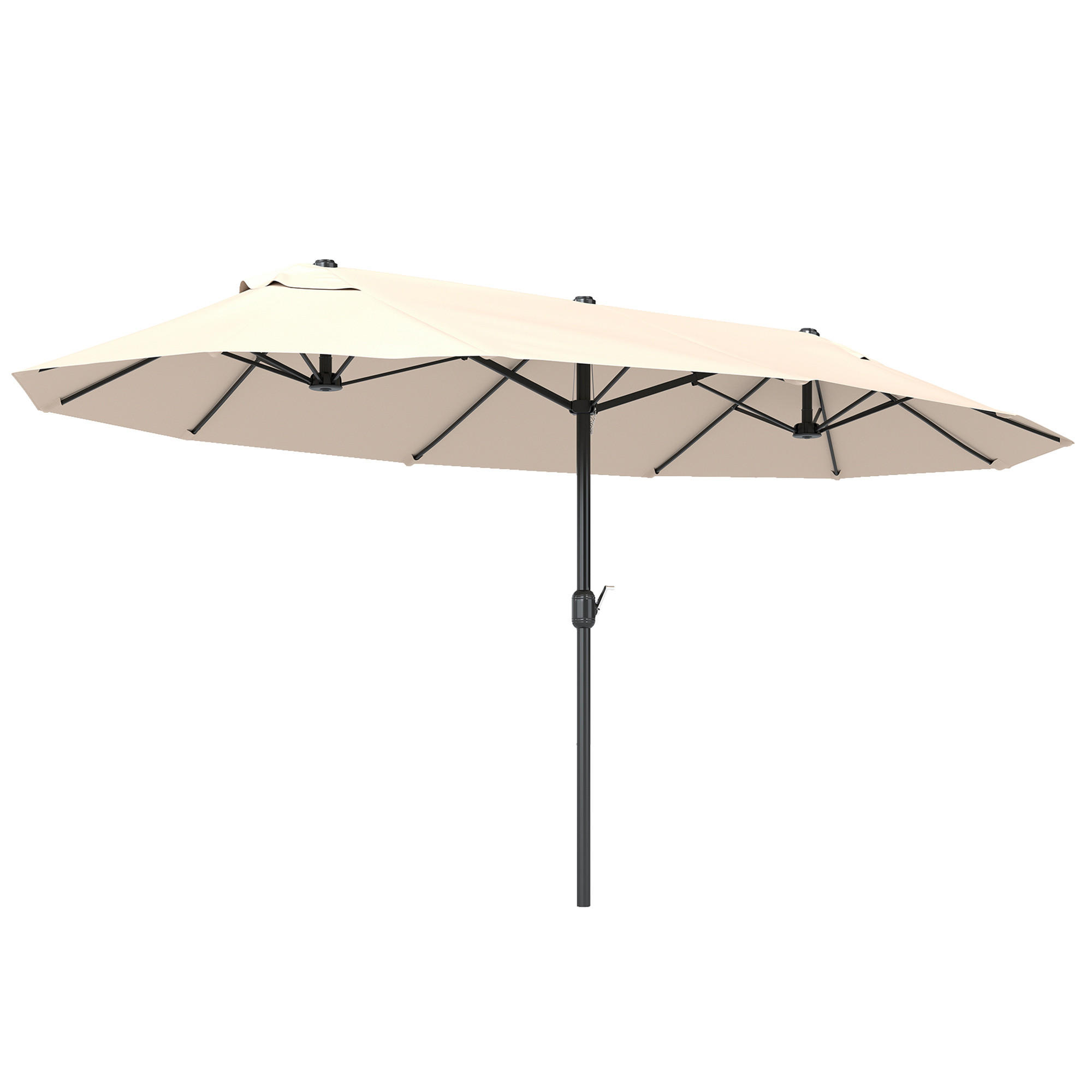 SONNENSCHIRM DE-05657 XXL mit Handkurbel Beige - Beige, Metall (270/455cm) - ComfortXL
