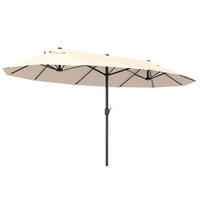 SONNENSCHIRM DE-05657 XXL mit Handkurbel Beige - Beige, Metall (270/455cm) - ComfortXL