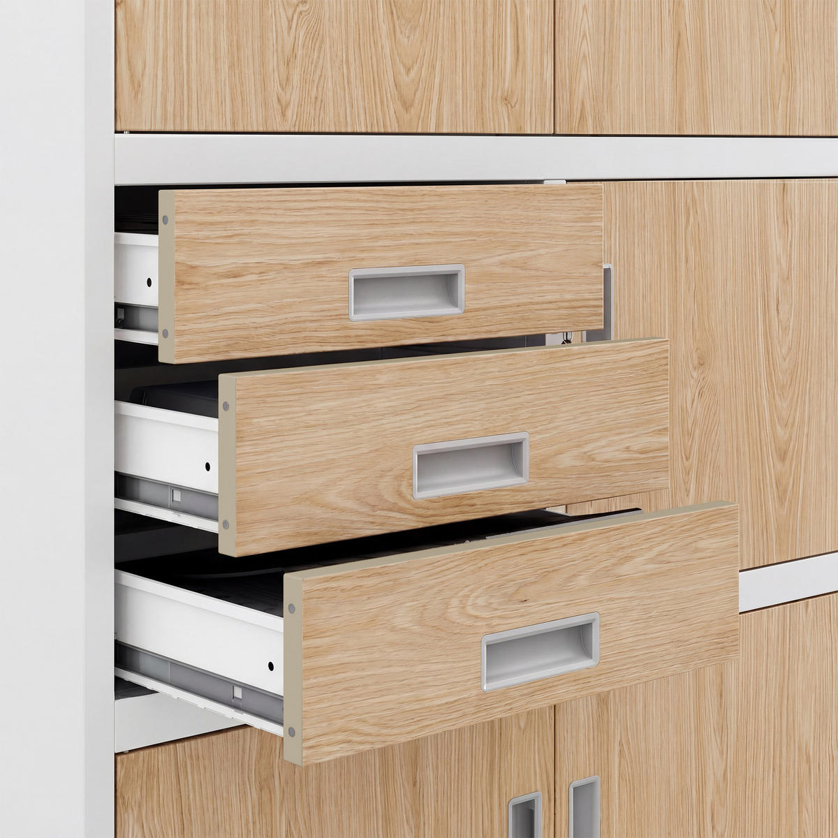 AKTENSCHRANK FILIP II 185x90x40 cm - Weiß/Sonoma Eiche, Metall (90/185/40cm) - Jan Nowak