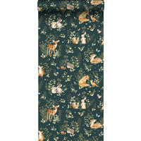 TAPETE Waldtiere - Grün, Papier (53/0.1cm) - Sanders & Sanders