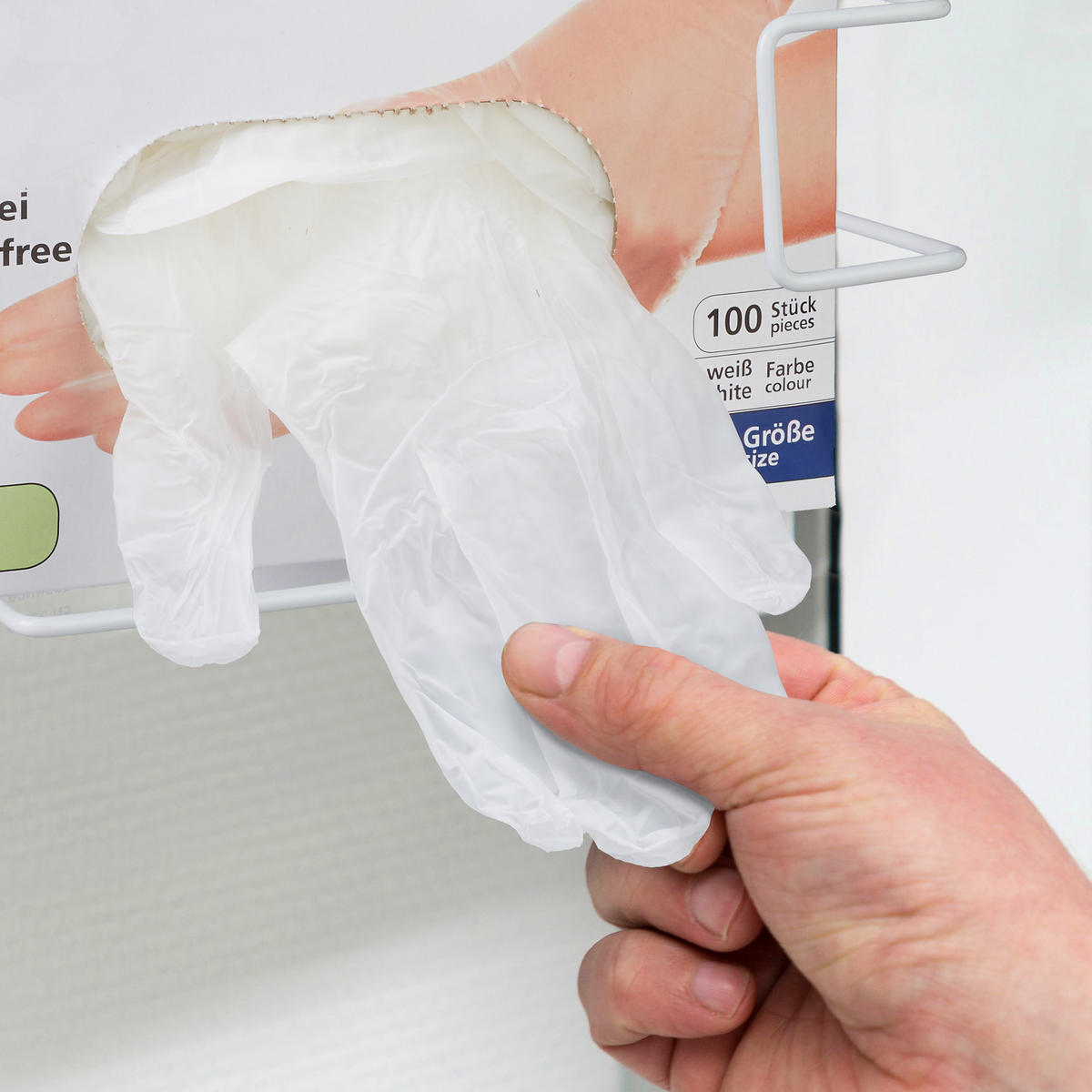 HANDSCHUHSPENDER - Weiß, Metall (27.5/10/8.5cm) - Relaxdays