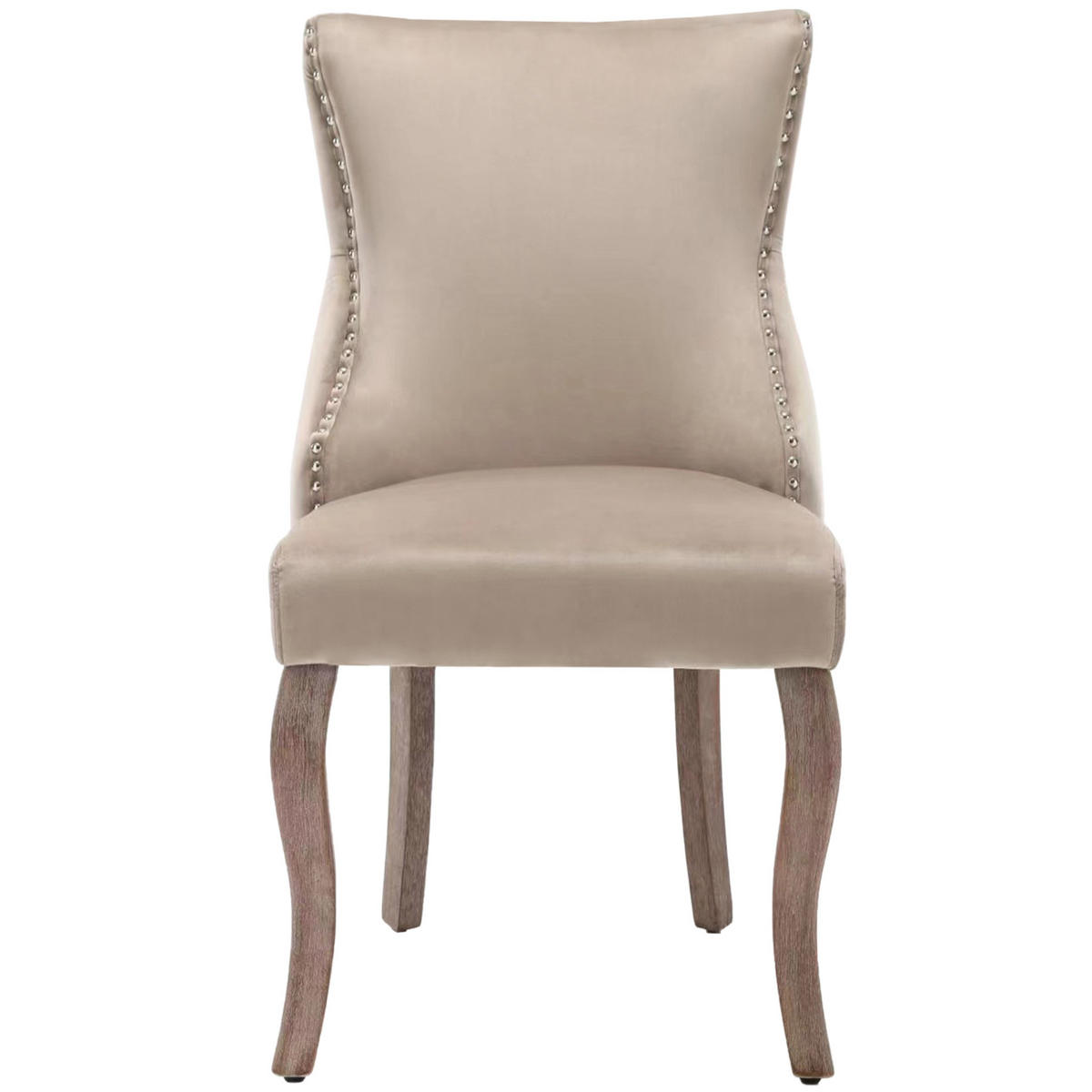 ESSZIMMERSTUHL mit Knopfsteppung Samt Beige - Beige, Holz (45/91/50.2cm) - Meubliv