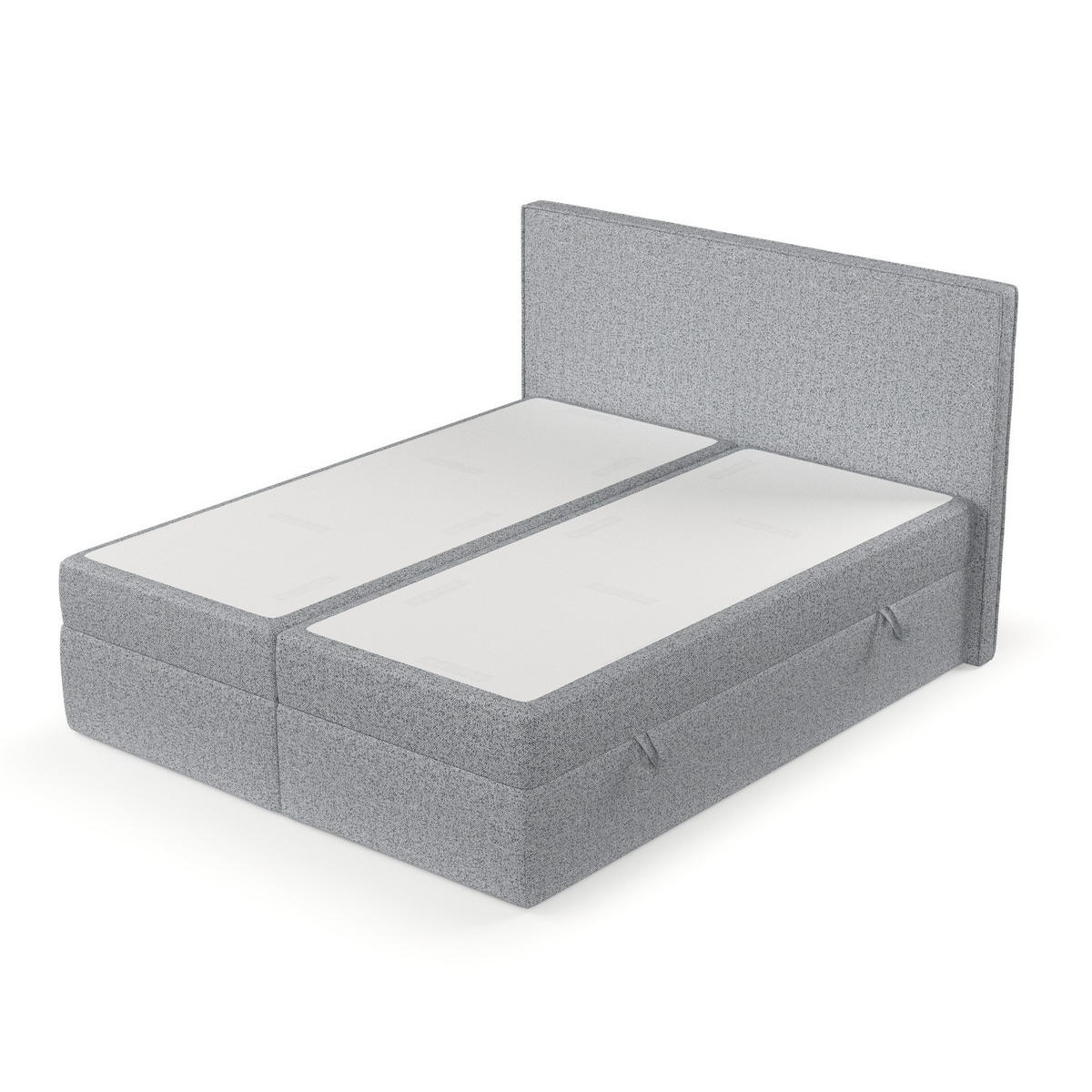 BOXBETT Nuvia 140/200 cm Grau im Riva Stoff - Schwarz/Grau, Holz/Holzwerkstoff (140/200cm) - AltaBeds