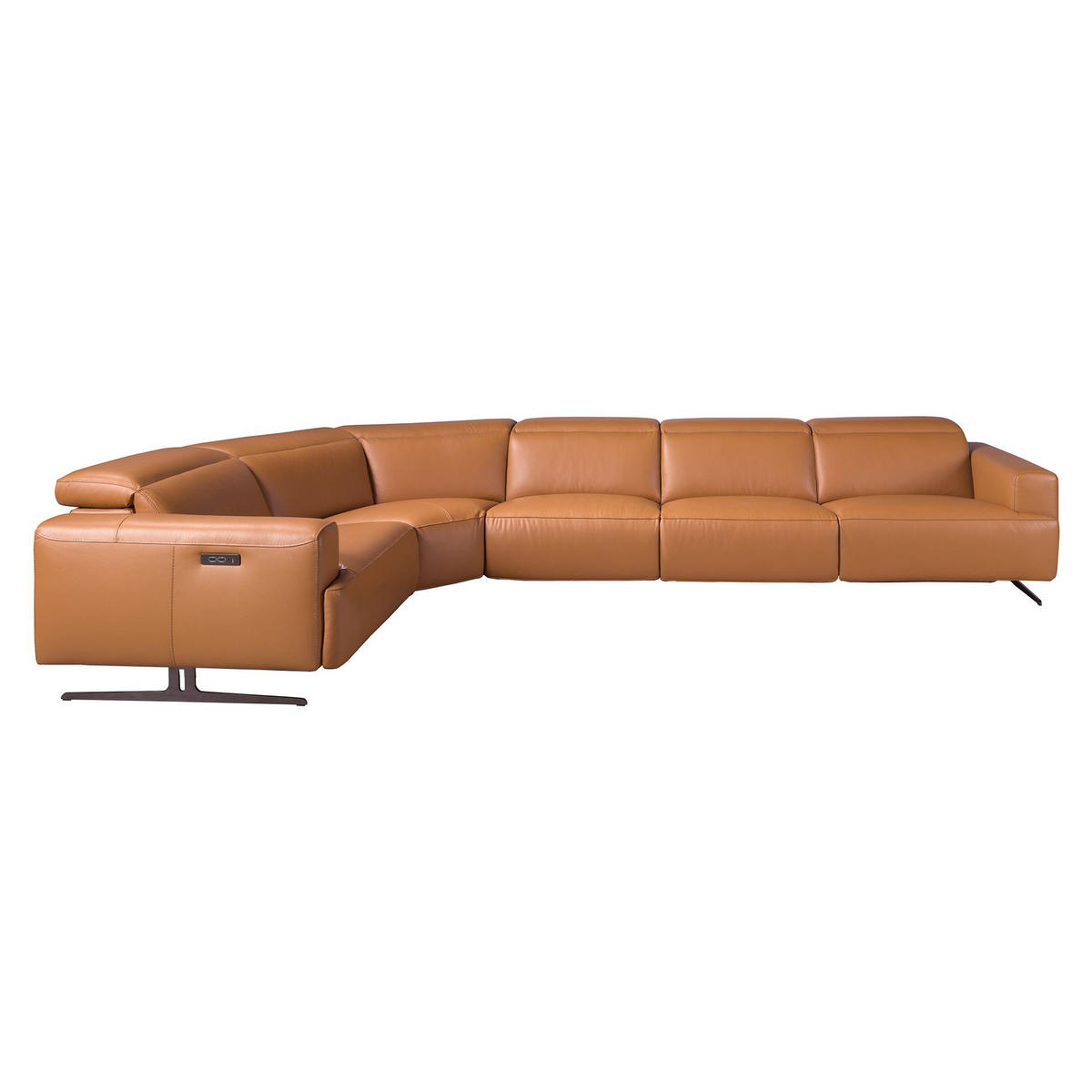 ECKSOFA Modulares Relax-Ecksofa aus braunem Leder 310/310/97 cm - Braun, Leder/Metall (310/310cm) - ANGEL CERDA