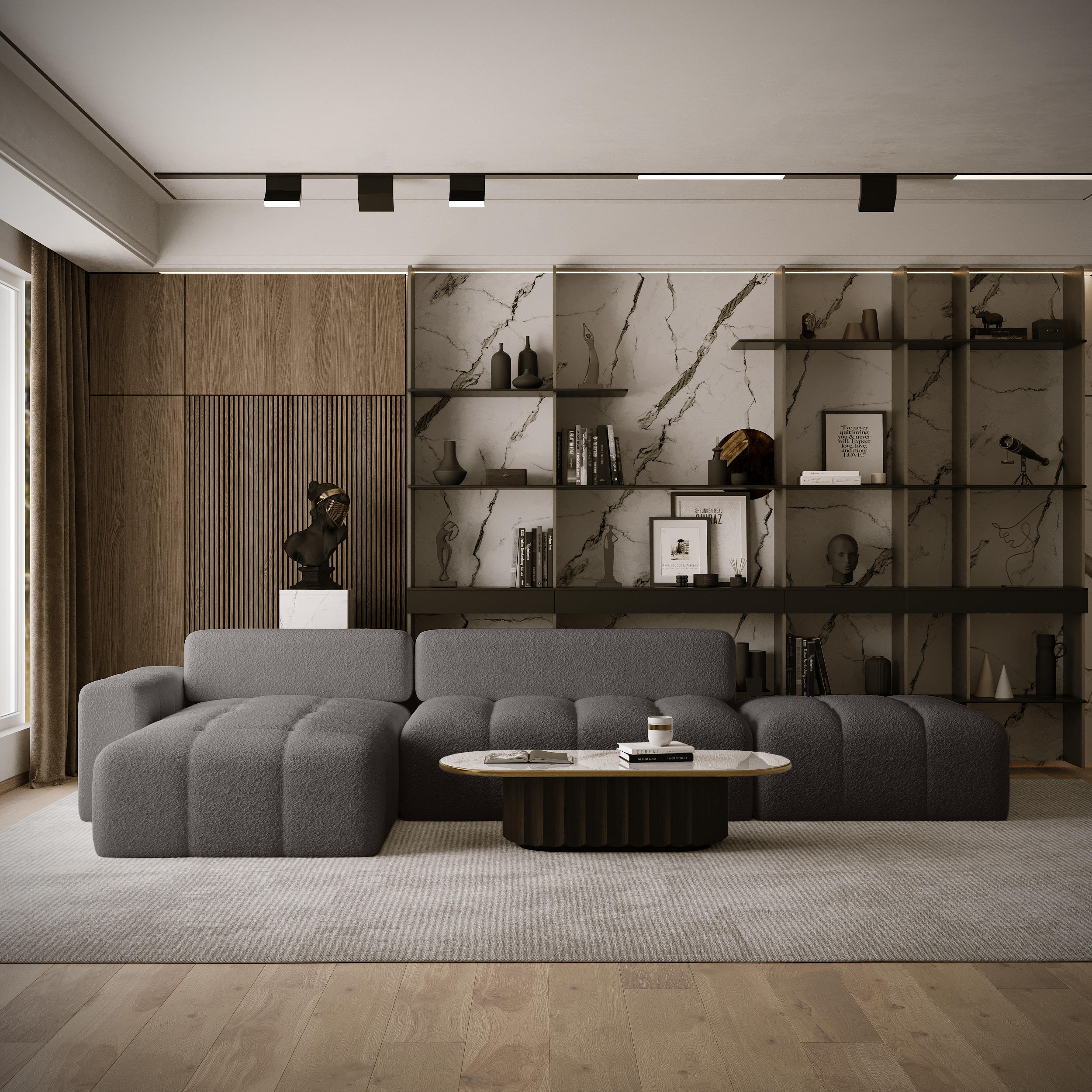 ECKSOFA RIFU LA mit Schlaffunktion, Graphit - Graphitfarben, Textil (363/185cm) - Fedve