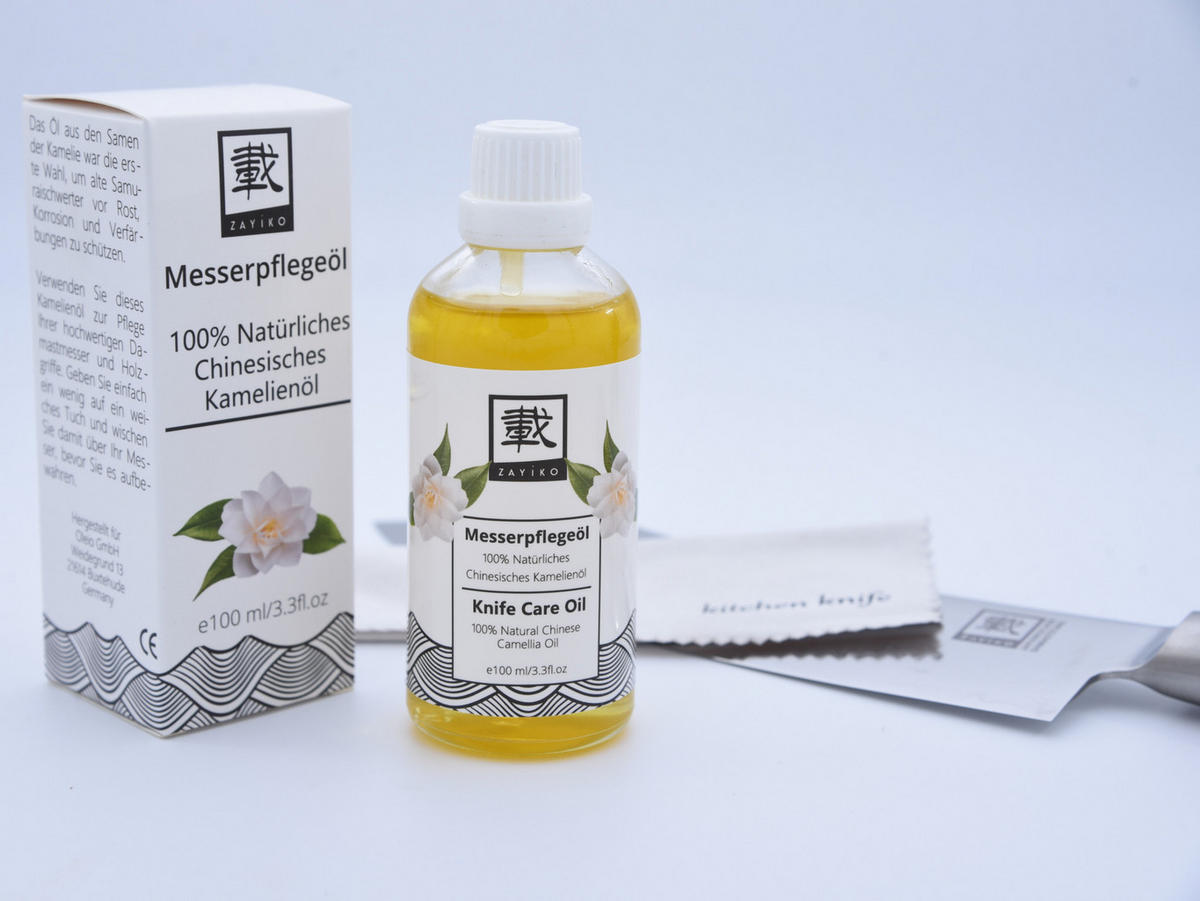 MESSERPFLEGEÖL 100 ml - Gelb, Glas (1cm) - Zayiko