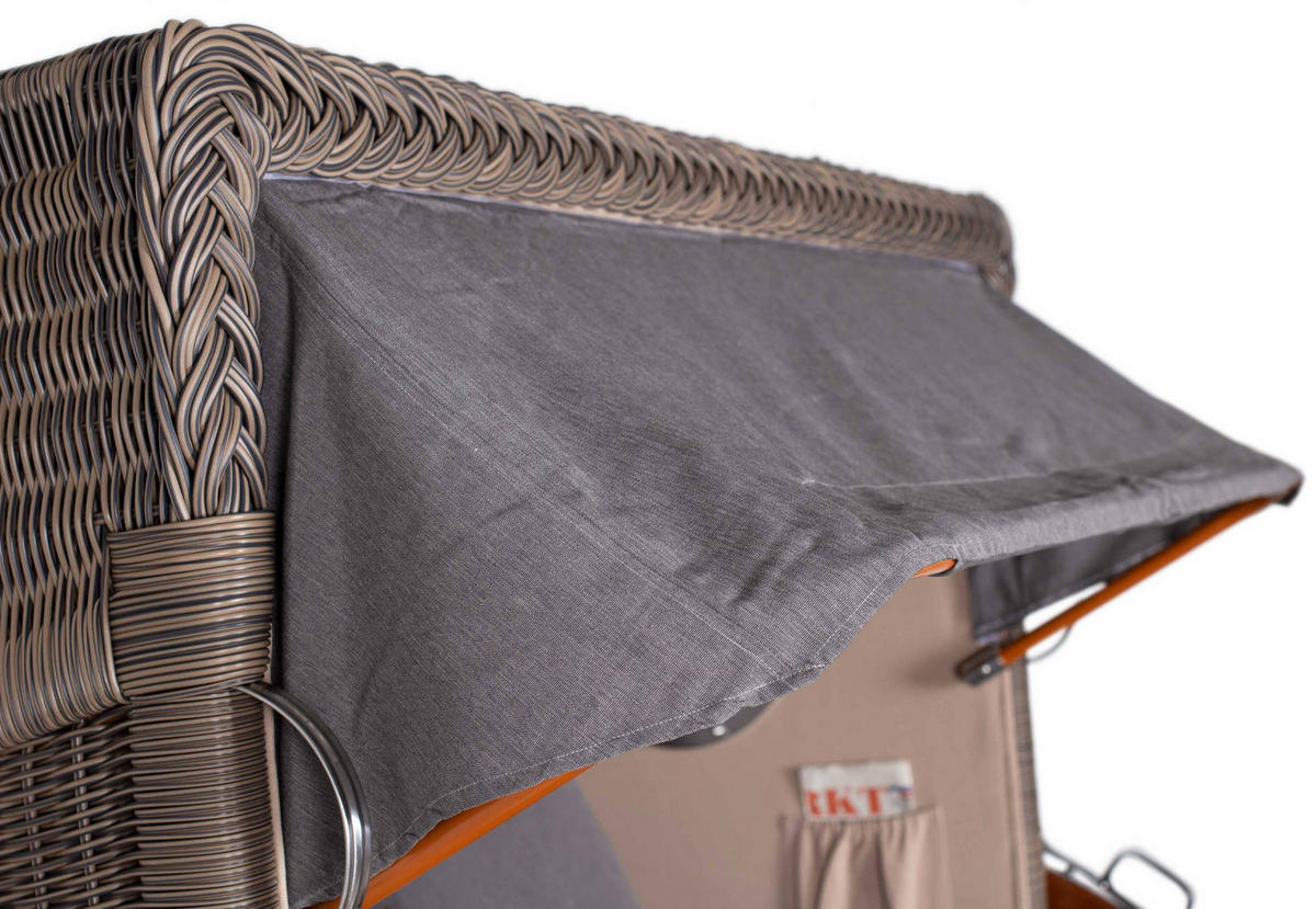 STRANDKORB XXL Düne Grande 2,5 Sitzer - Braun/Grau, Metall (142/170/95cm) - Mr. Deko