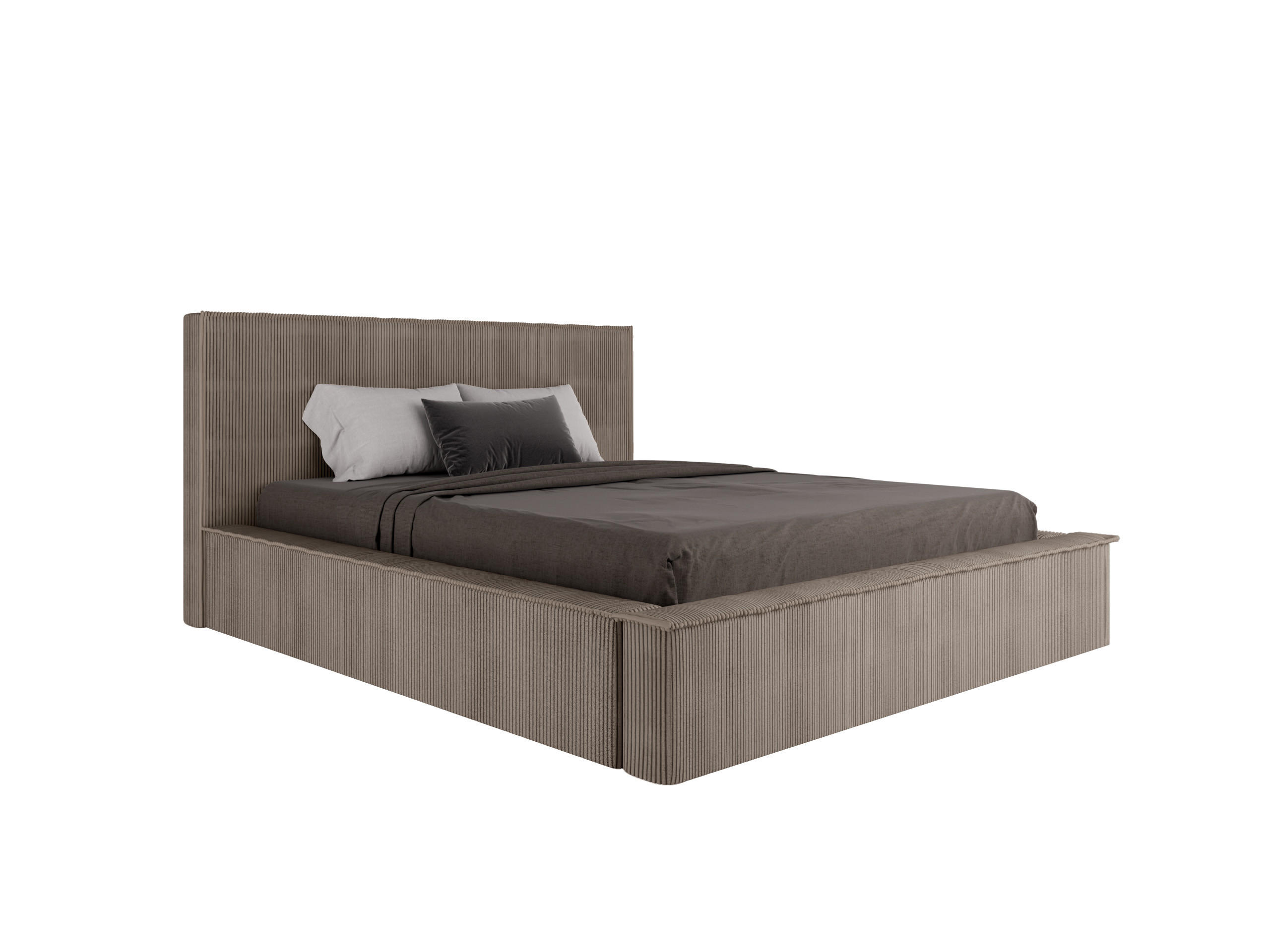 POLSTERBETT SANA 160x200cm Elegantes Polsterbett für modernen Wohnstil , Taschenfederkernmatratze LIORA(19cm), cappuccino - Cappuccino, Holz (160/200cm) - Panda Möbel