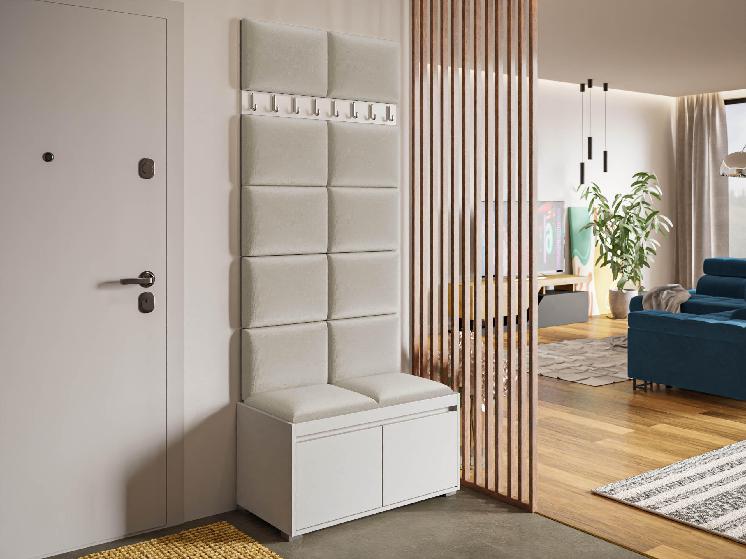 GARDEROBEN-SET Grawis 80 II - Beige/Silberfarben, Holzwerkstoff/Kunststoff (84.5/45/34cm) - MIRJAN24