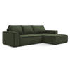 ECKSOFA mit Schlaffunktion Strukturstoff Stoff Grün - Schwarz/Olivgrün, Kunststoff/Textil (290/185cm) - Makamii