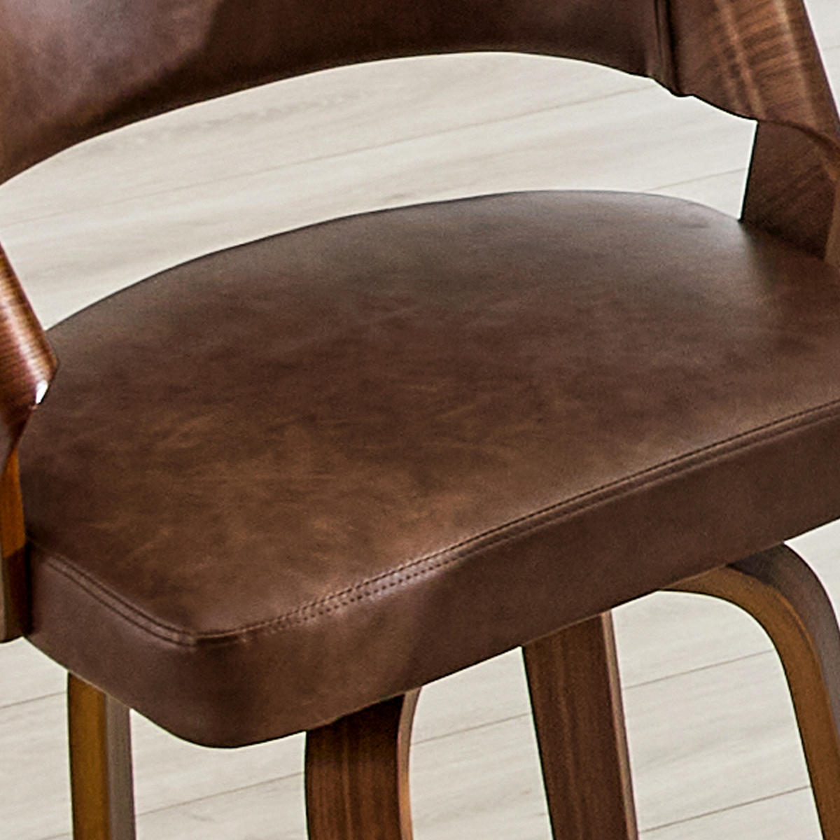 BARHOCKER 2er-Set Braun mit Rückenlehne und Holzgestell - Braun, Holz (51/95/42cm) - PANGIVO