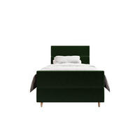 BOXBETT FLO PLUS 100x200 Itaka 10, mit Matratze H3, Bonell und Topper, Dunkelgrün - Dunkelgrün, Holz/Textil (100/200cm) - Bedante