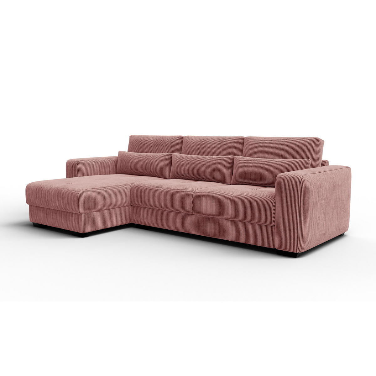 ECKSOFA OLI 4-Sitzer links, altrosa - Altrosa, Holz/Textil (295/172cm) - Courtois Laville