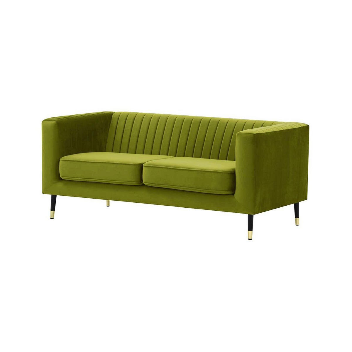 ZWEISITZER-SOFA Slender-Velluto 9 - Olivgrün, Holz/Textil (170/71/83cm) - SLF24