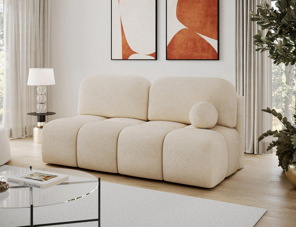 SCHLAFSOFA Nuwia mit Schlaffunktion und Bettkasten – Modernes Designsofa mit Schlafauszug und dekorativer Steppung - Beige, Kunststoff (200/102/100cm) - Wohnideebilder