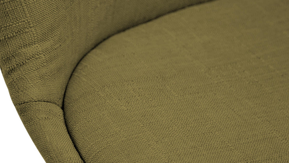 STUHL Stoff grün - Walnussfarben/Grün, Holz/Textil (48/84/55cm) - CLP