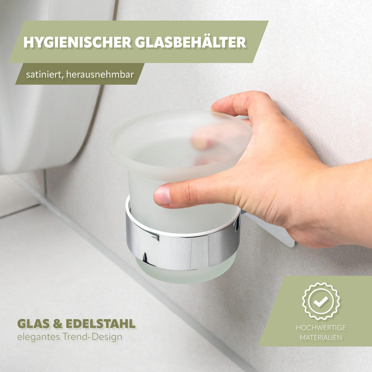 WC-GARNITUR LUCENTE TAPE, Edelstahl - Chromfarben, Metall (11.5/36/13.5cm) - bremermann