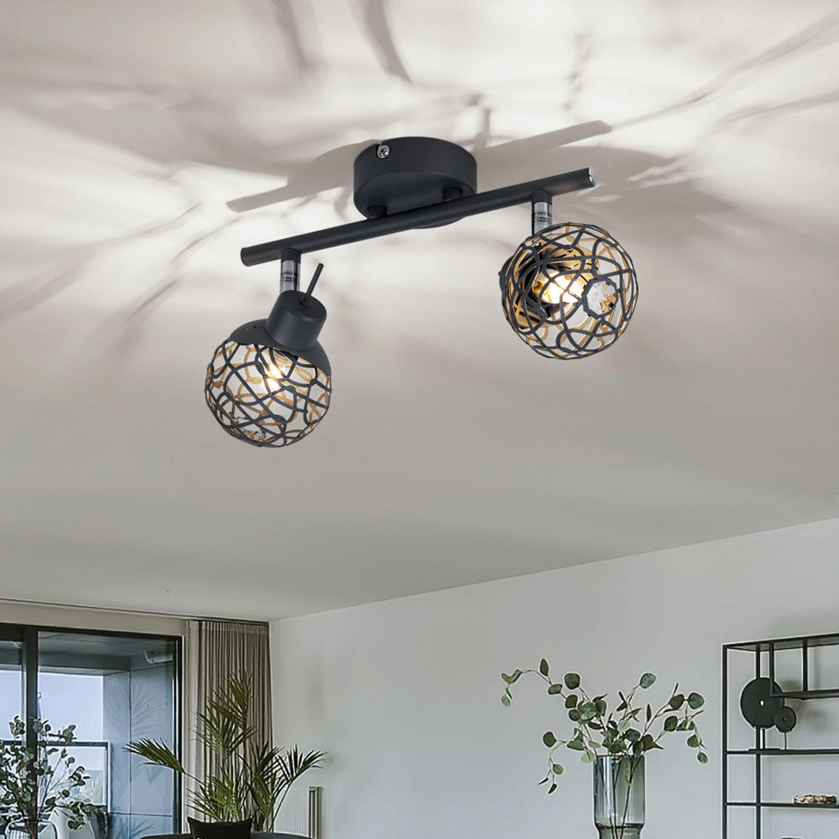 LED DECKENLEUCHTE MOSA Aluminium Anthrazit - Anthrazit, Metall (25/8/14cm) - Globo Lighting