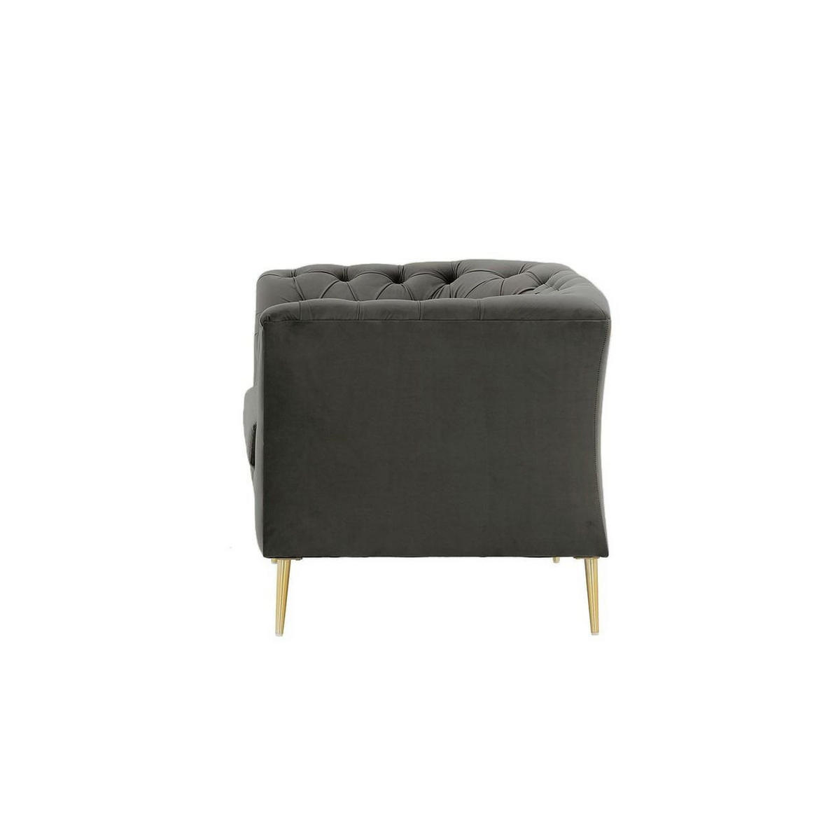 SESSEL Chesterfield Modern-Velluto 19 - Dunkelgrau, Holz/Textil (106/74/80cm)