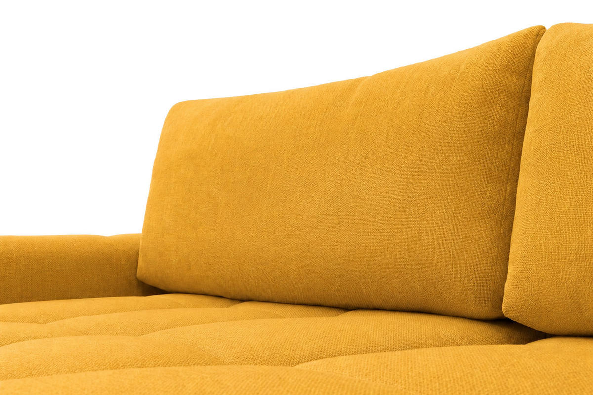 ECKSOFA L-Form Mit Schlaffunktion, Veloursstoff Bluvel, Golden, Links, BELVEDER L - Goldfarben, Holz (250/168cm) - Kaiser Möbel