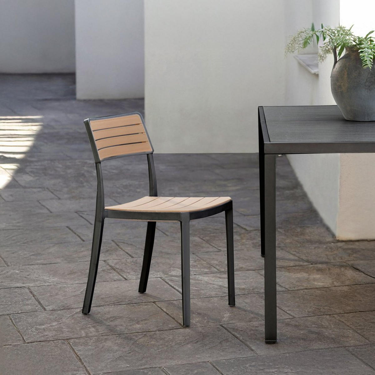 STUHL FÜR DRAUSSEN Hilda Zweifarbig 41 cm x 81 cm - Multicolor, Kunststoff (41/81/54cm) - Klast Home