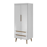 DREHTÜRENSCHRANK NORDICO 80/197/56 cm 2-türig Weiß - Weiß, Holzwerkstoff (80/197/56cm) - MASSENO