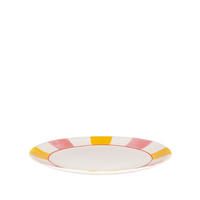 TELLER Alltagsstreifen Rosa Gelb in Rosa - 26cm - Multicolor, Keramik (26.2/26.3/3cm) - Blond Amsterdam