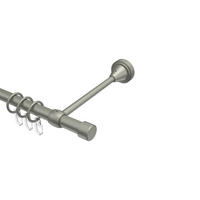 GARDINENSTANGE Primus Lucan 480 cm (geteilt in 3 x 160 cm), 1-läufig, 16 mm Ø Chrom matt - Chromfarben/Nickelfarben, Metall (480cm) - INTERDECO