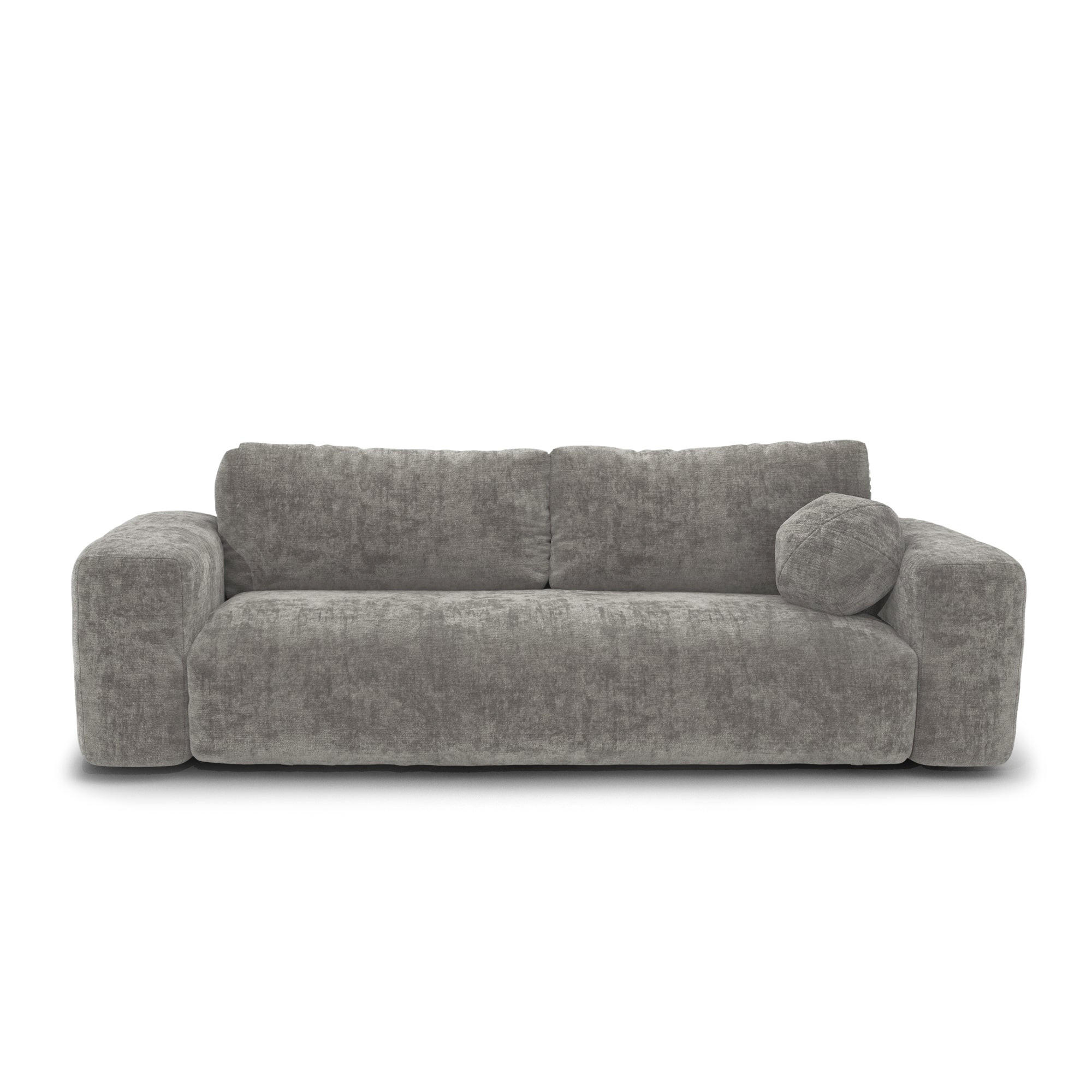 SCHLAFSOFA mit Stauraum LIOR Strukturierter Samt Betongrau 260cm - Grau, Textil (260/83/100cm) - Premium Interiors
