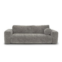 SCHLAFSOFA mit Stauraum LIOR Strukturierter Samt Betongrau 260cm - Grau, Textil (260/83/100cm) - Premium Interiors