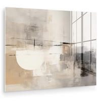OBRAZ NA AKRYLOVOM SKLE Abstraktné - Umenie - Sivé 80x60 cm - svetlosivá, sklo (80/60cm) - MuchoWow