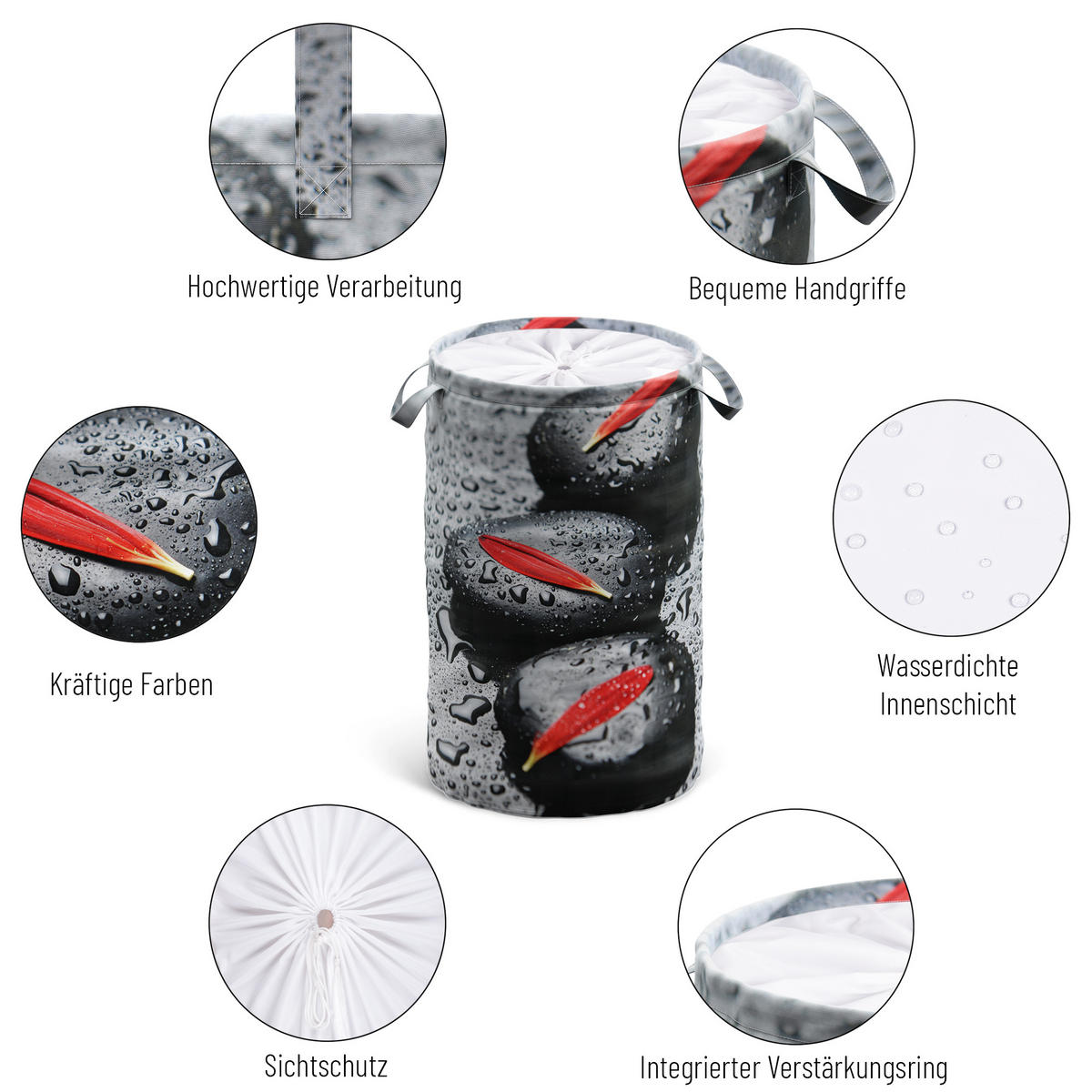 WÄSCHEKORB Elegance - Grau, Textil (37/55/55cm) - Sanilo