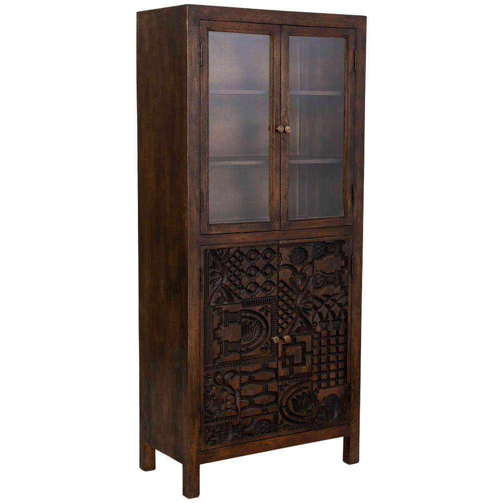 VITRINE aus holz 80x40x180cm - Braun, Holz (80/180/40cm) - Wanderlust