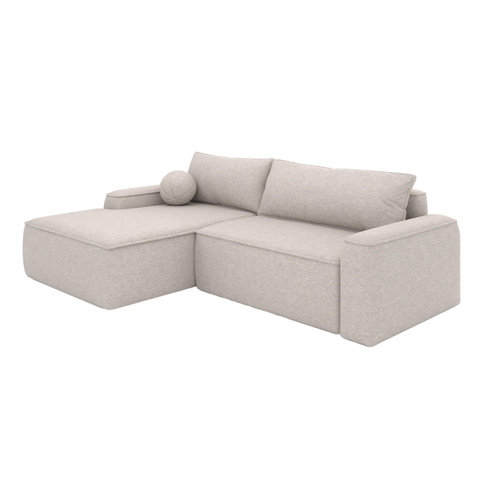 ECKSOFA OTATTI mit Schlaffunktion, Beige - Beige, Textil (245/160cm) - Fedve