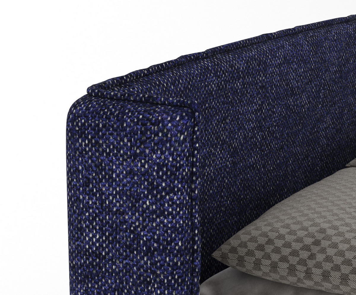 BOXBETT Passion Marineblau 160/200 cm mit Matratze und Topper - Schwarz/Dunkelblau, Holz/Holzwerkstoff (160/200cm) - Maison de Reve