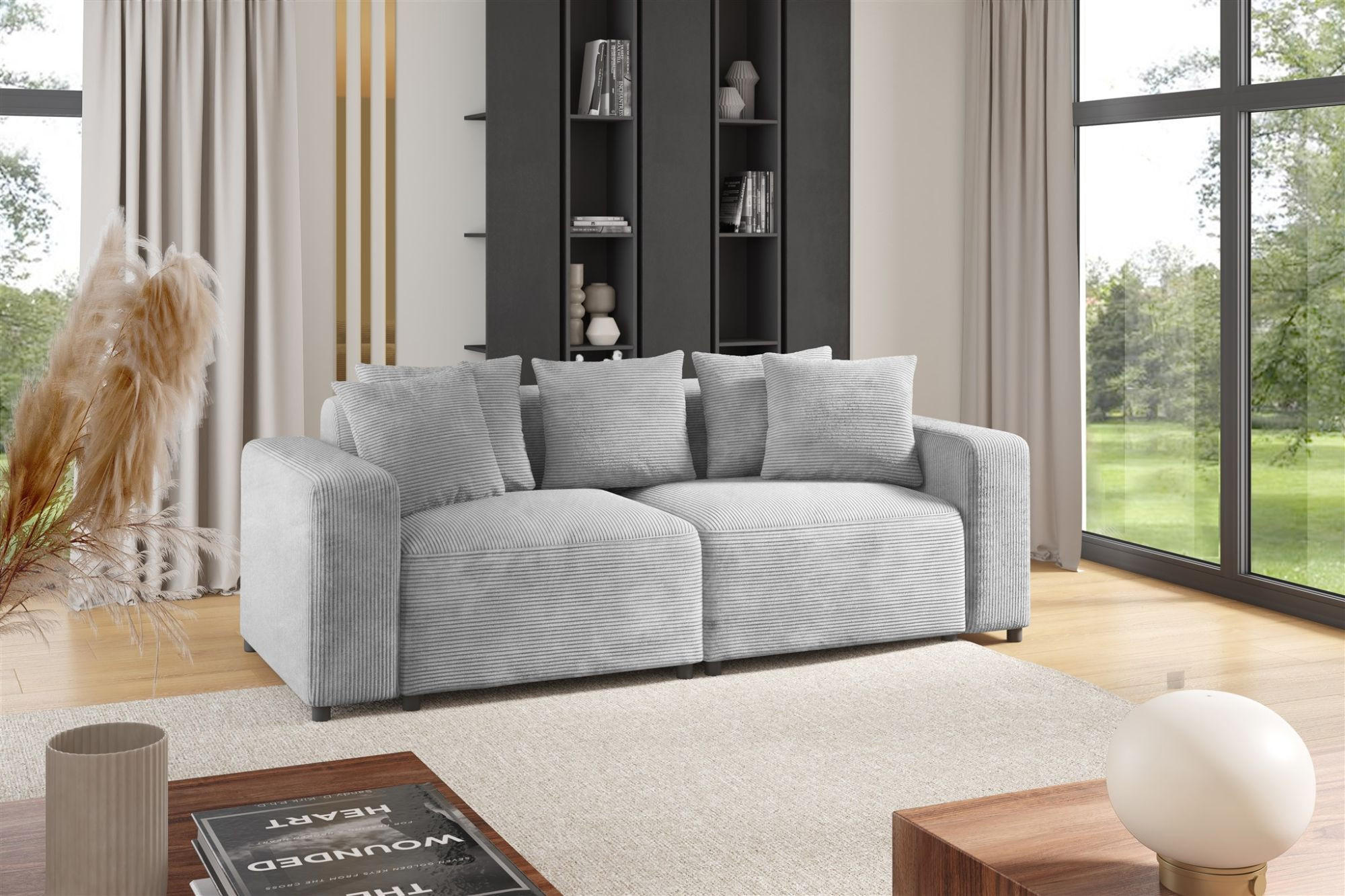 SOFA Megan 2-sitzer In Poso - Hellgrau, Holzwerkstoff/Textil (236/75/98cm) - Fun Möbel