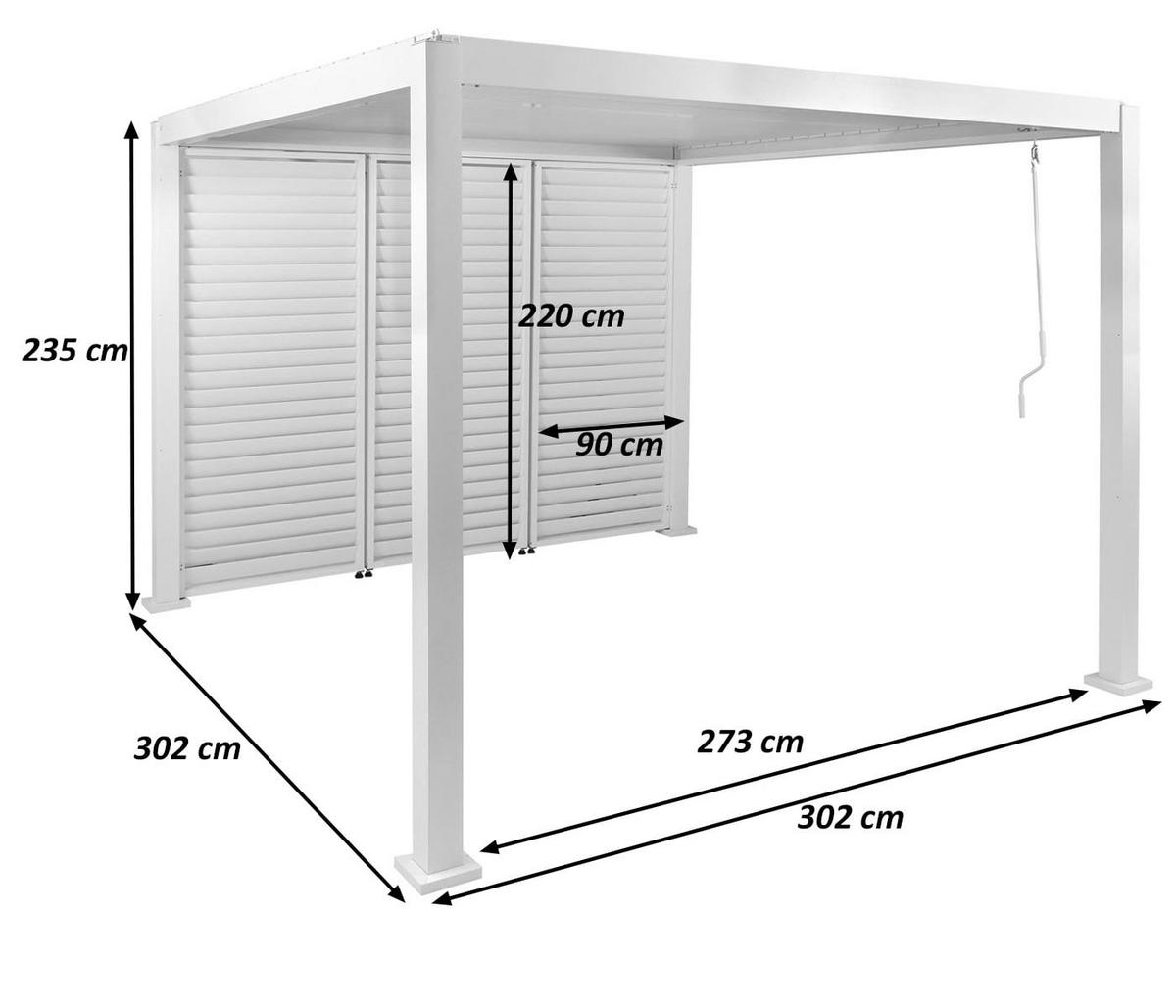 PERGOLA Weiß - Weiß, Metall (302/235/302cm) - MCW