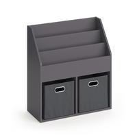 KINDERREGAL Luigi Grau 72 x 79 cm mit 2 Faltboxen opt.1 - Grau, Holzwerkstoff (72/79/30.7cm) - Vicco